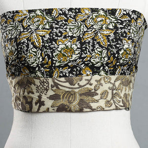 Black - Block Printed Cotton Bagru Blouse Piece 09