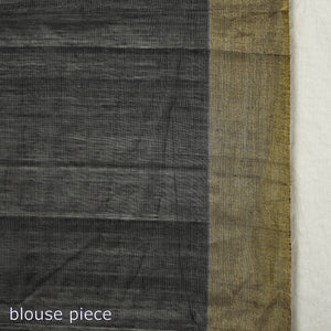 Black - Traditional Chanderi Silk Handloom Saree with Zari Border & Buta