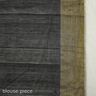 Black - Traditional Chanderi Silk Handloom Saree with Zari Border & Buta