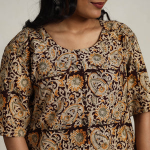 Brown - Block Printed Cotton Kalamkari Kurta Set 13