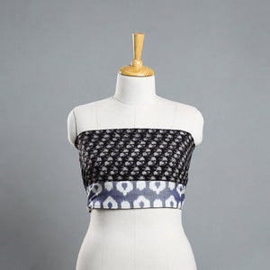 Black - Block Printed Cotton Bagru Blouse Piece 14