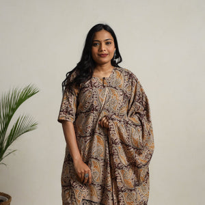 Brown - Block Printed Cotton Kalamkari Kurta Set 11