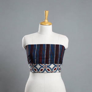 Blue - Block Printed Cotton Bagru Blouse Piece 16