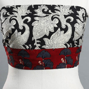 Black - Beige - Block Printed Cotton Bagru Blouse Piece 19