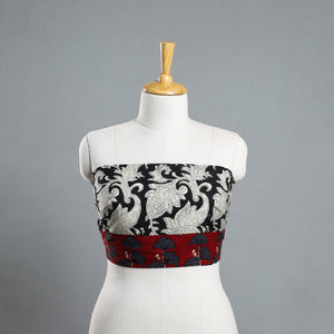 Black - Beige - Block Printed Cotton Bagru Blouse Piece 19