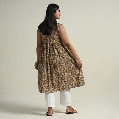 Brown - Cotton Block Print Kalamkari Kurta