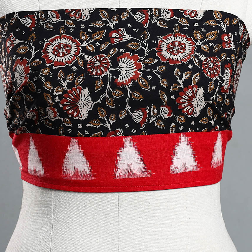 Black - Block Printed Cotton Bagru Blouse Piece 20