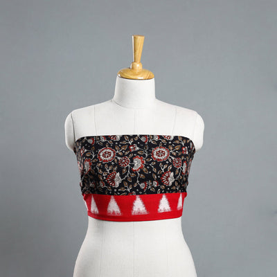 Black - Block Printed Cotton Bagru Blouse Piece 20