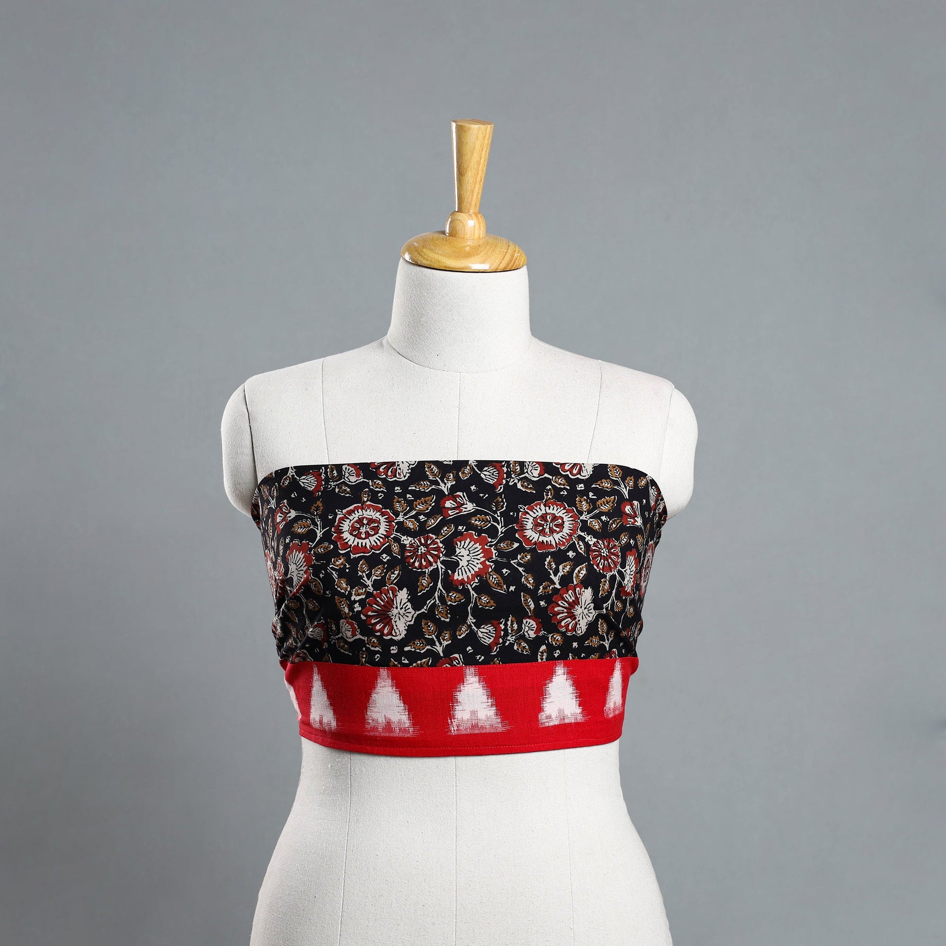 Black - Block Printed Cotton Bagru Blouse Piece 20