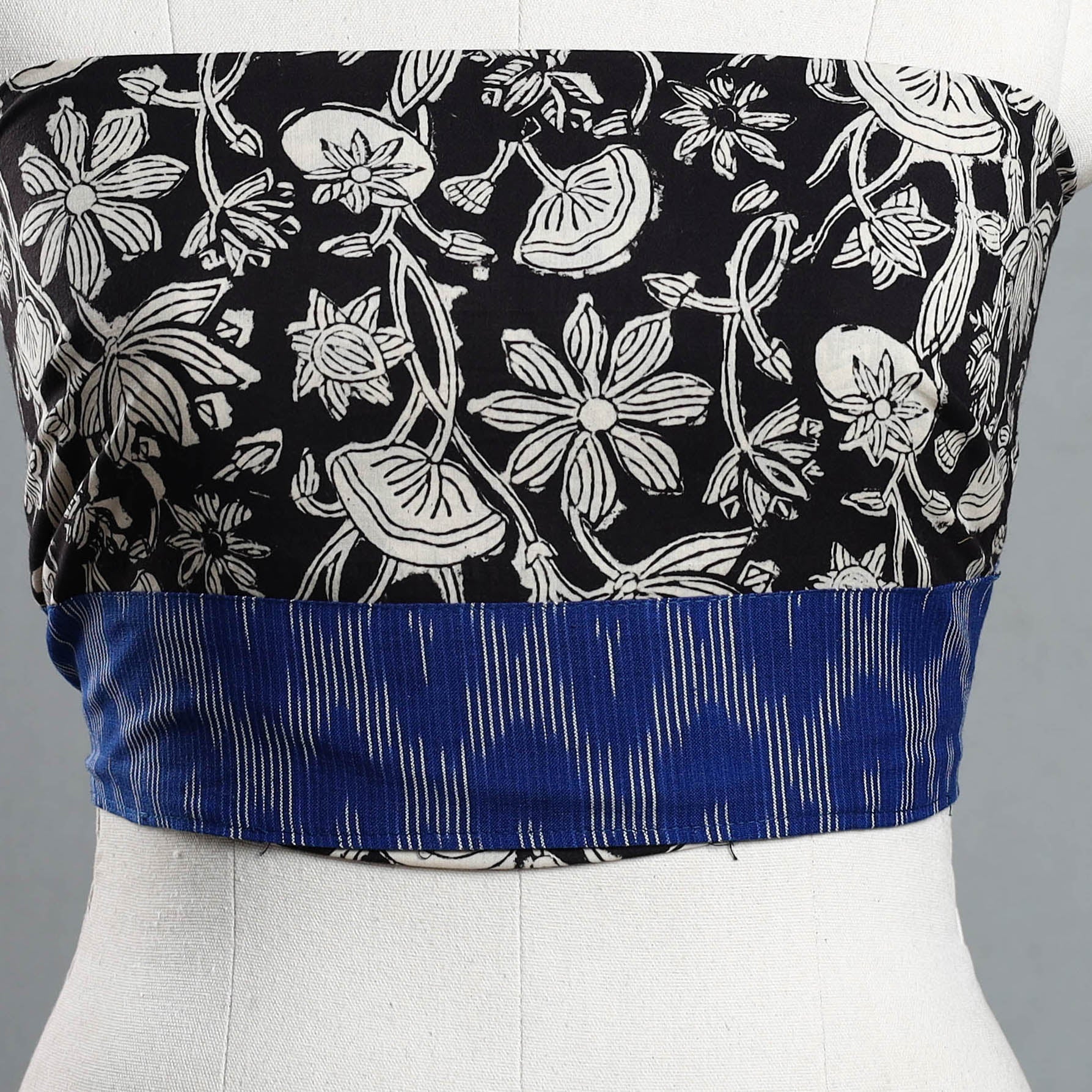 Black - Block Printed Cotton Bagru Blouse Piece 21