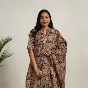 Brown - Block Printed Cotton Kalamkari Kurta Set 24