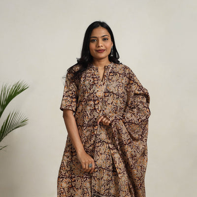 Brown - Block Printed Cotton Kalamkari Kurta Set 24