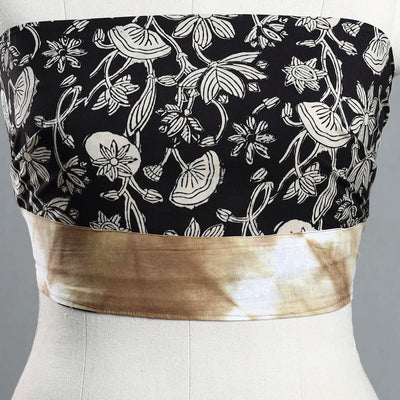 Black - Block Printed Cotton Bagru Blouse Piece 22
