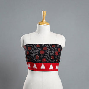Black - Block Printed Cotton Bagru Blouse Piece 24