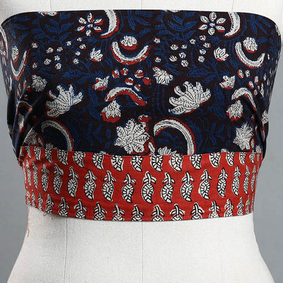 Blue - Block Printed Cotton Bagru Blouse Piece 25