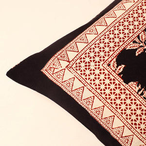 Brown - Bagh Block Printed Cotton Cushion Cover (16 x 16 in) 28
