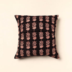 Brown - Bagh Block Printed Cotton Cushion Cover (16 x 16 in) 28
