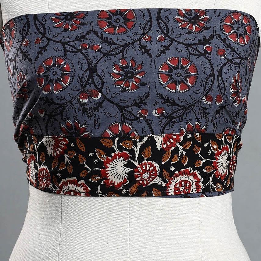 Blue - Block Printed Cotton Bagru Blouse Piece 28