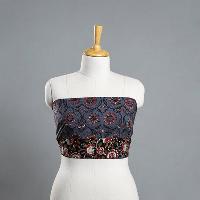 Blue - Block Printed Cotton Bagru Blouse Piece 28