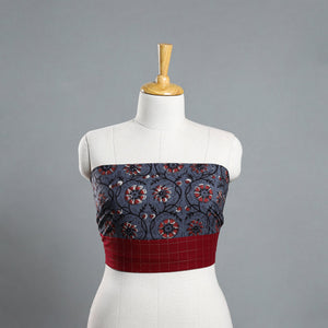 Blue - Block Printed Cotton Bagru Blouse Piece 29