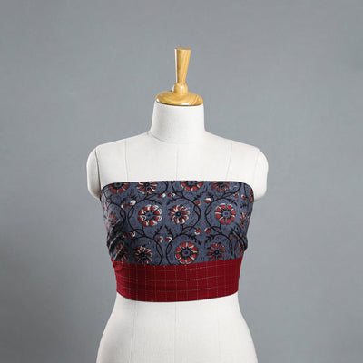 Blue - Block Printed Cotton Bagru Blouse Piece 29