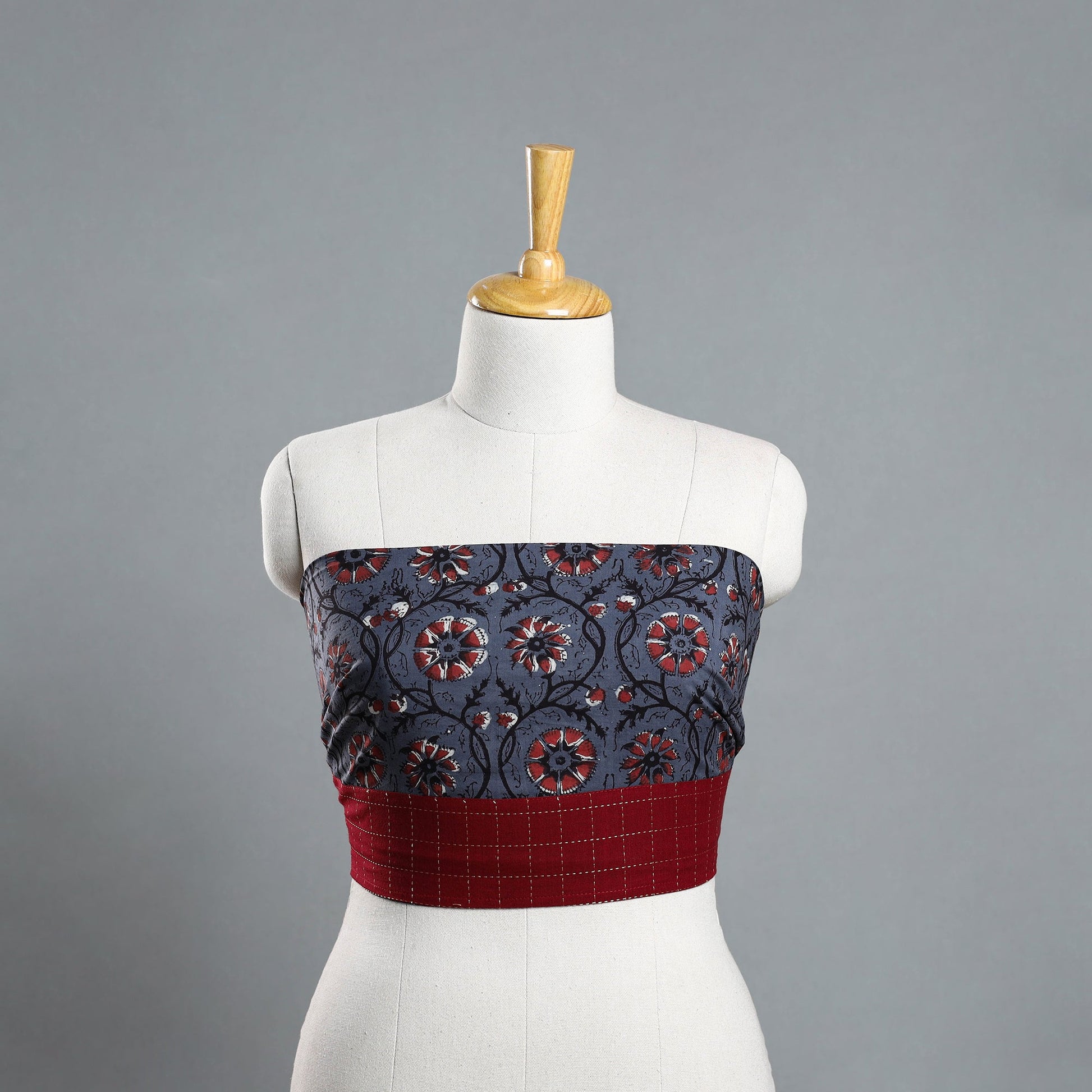 Blue - Block Printed Cotton Bagru Blouse Piece 29
