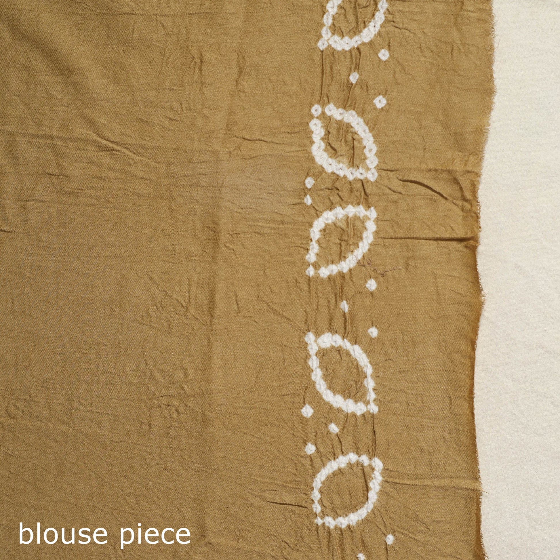 Brown - Kutch Bandhani Tie-Dye Cotton Saree with Blouse Piece