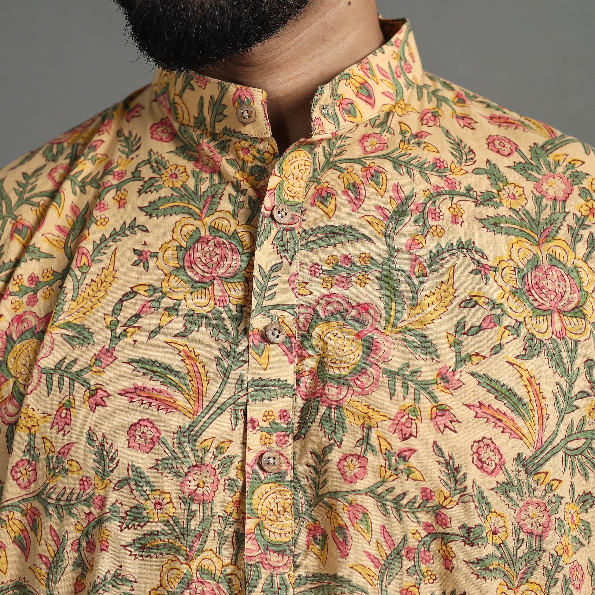 Block Print Cotton Sanganeri Kurta for Men (Long) 17