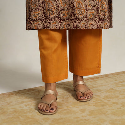 Brown - Block Printed Cotton Kalamkari Kurta Set 14