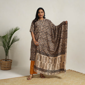 Brown - Block Printed Cotton Kalamkari Kurta Set 10