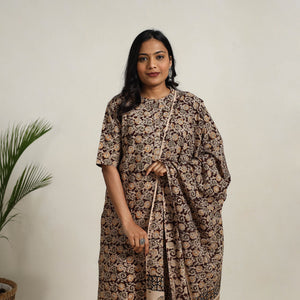 Brown - Block Printed Cotton Kalamkari Kurta Set 10