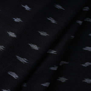 Black - Sambalpuri Ikat Weave Handloom Cotton Fabric 08