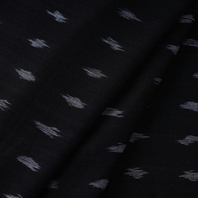 Black - Sambalpuri Ikat Weave Handloom Cotton Fabric 08