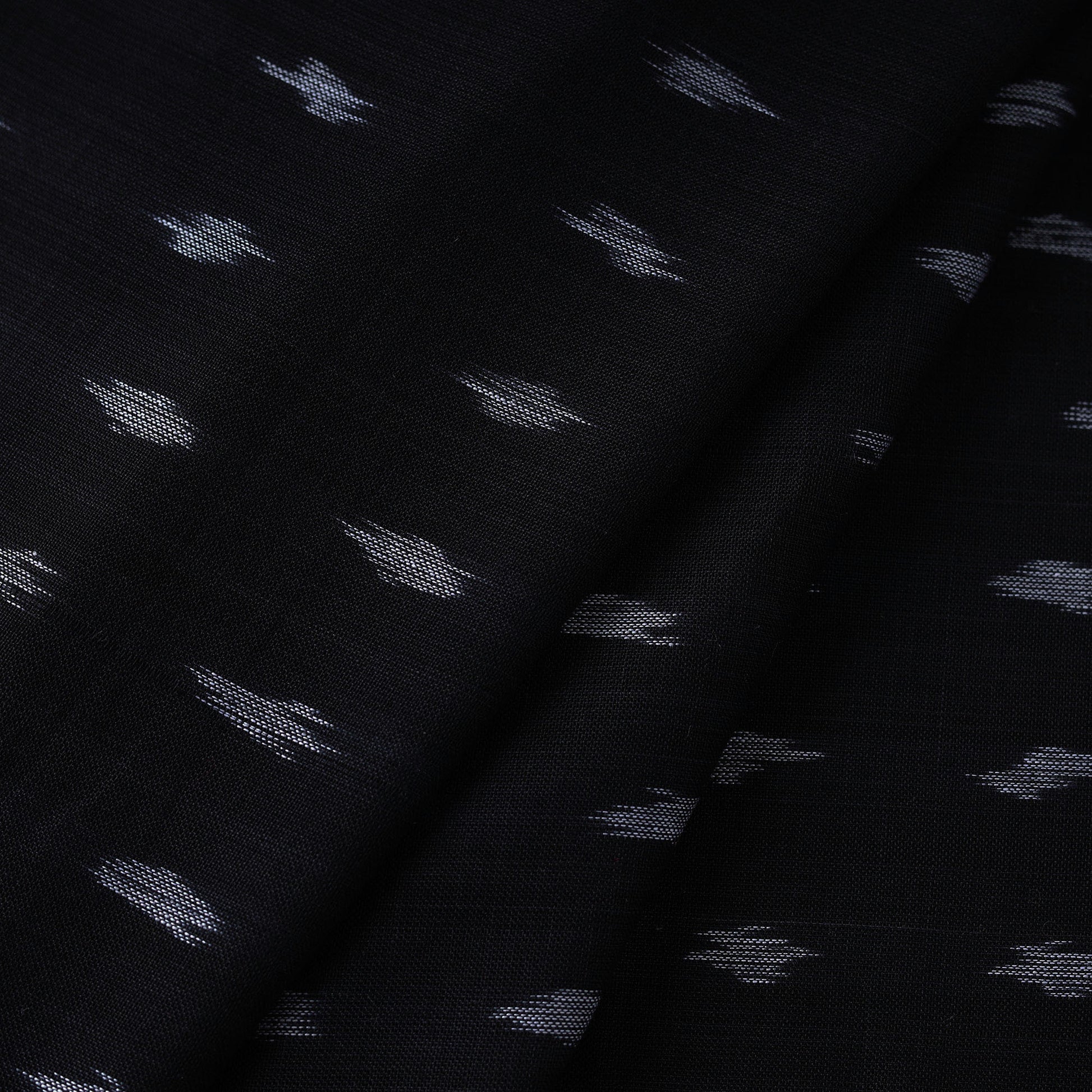 Black - Sambalpuri Ikat Weave Handloom Cotton Fabric 08