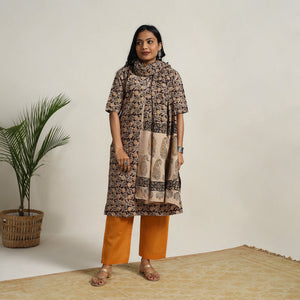 Brown - Block Printed Cotton Kalamkari Kurta Set 10