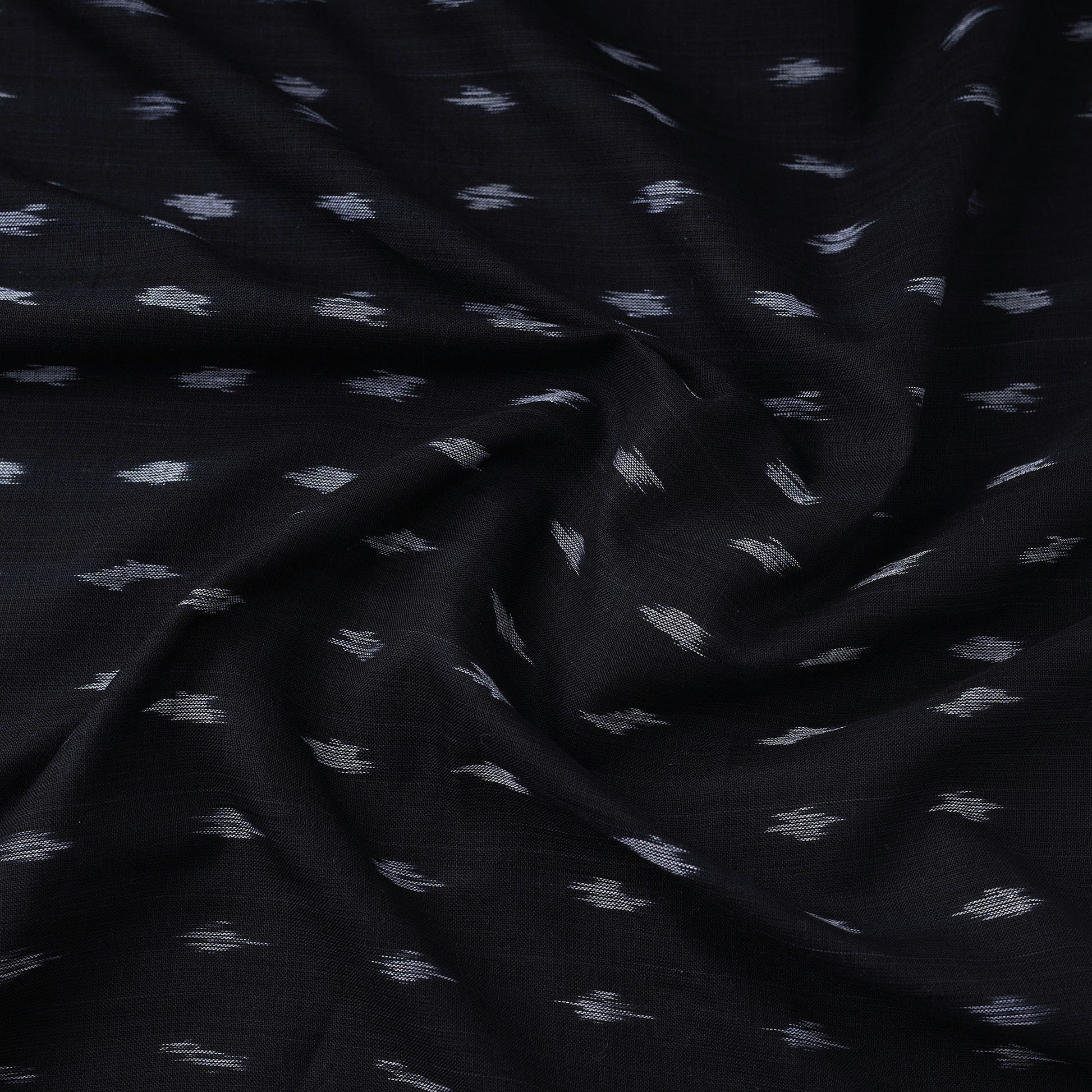 Black - Sambalpuri Ikat Weave Handloom Cotton Fabric 08
