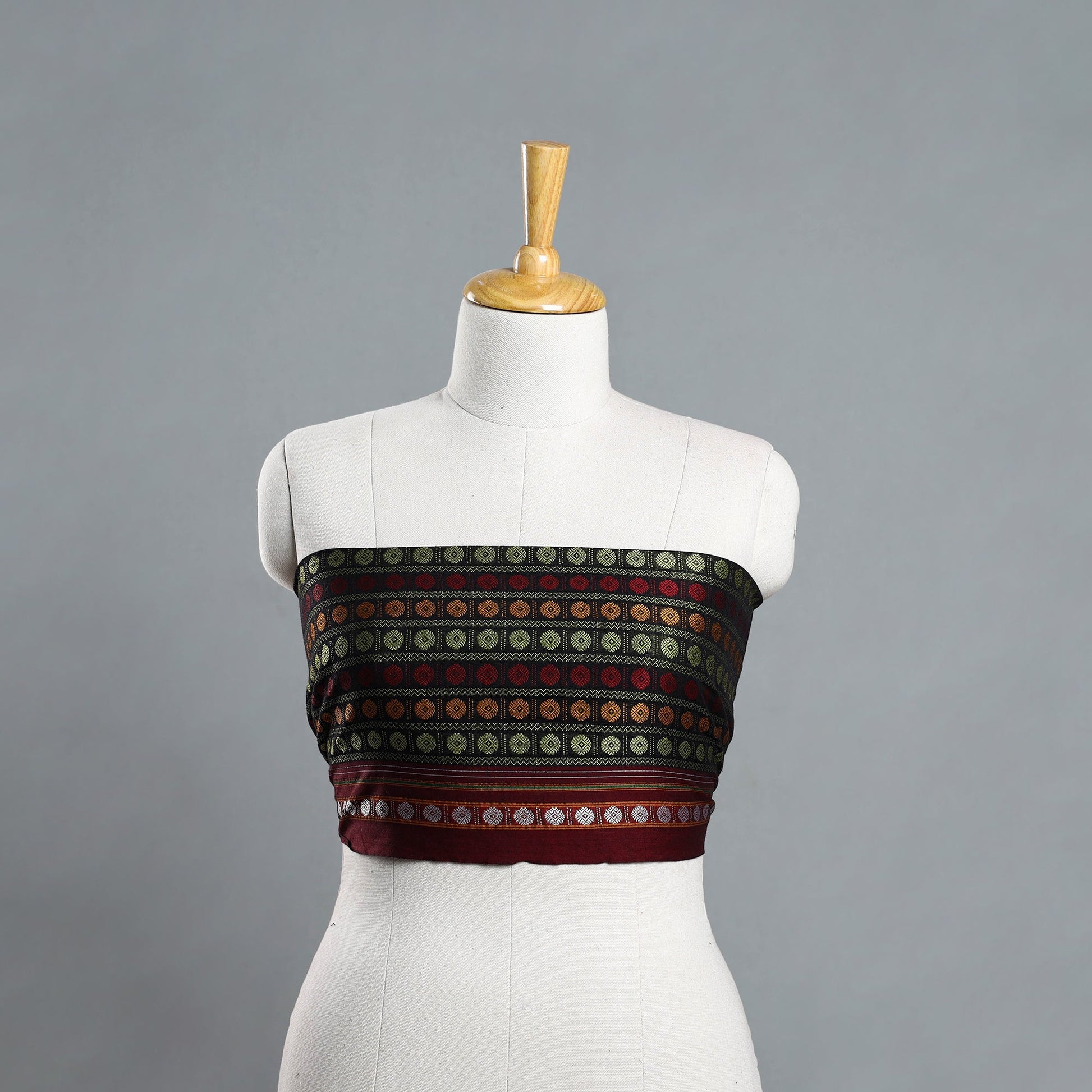 Black - Multicolor - Khun Weave Cotton Blouse Piece 45
