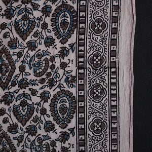 Brown - Natural Dyed Cotton Bagh Print Fabric 04