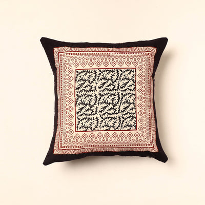 Beige - Bagh Block Printed Cotton Cushion Cover (16 x 16 in) 37