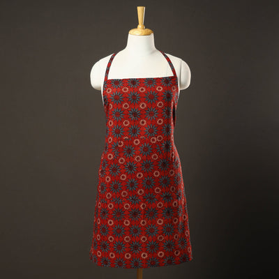 Ajrakh Block Printed Cotton Apron with Pocket 09