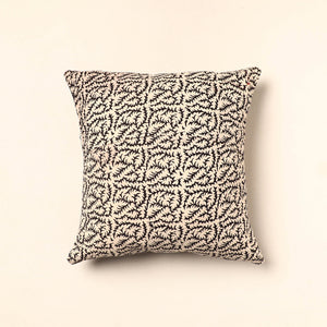 Beige - Bagh Block Printed Cotton Cushion Cover (16 x 16 in) 37