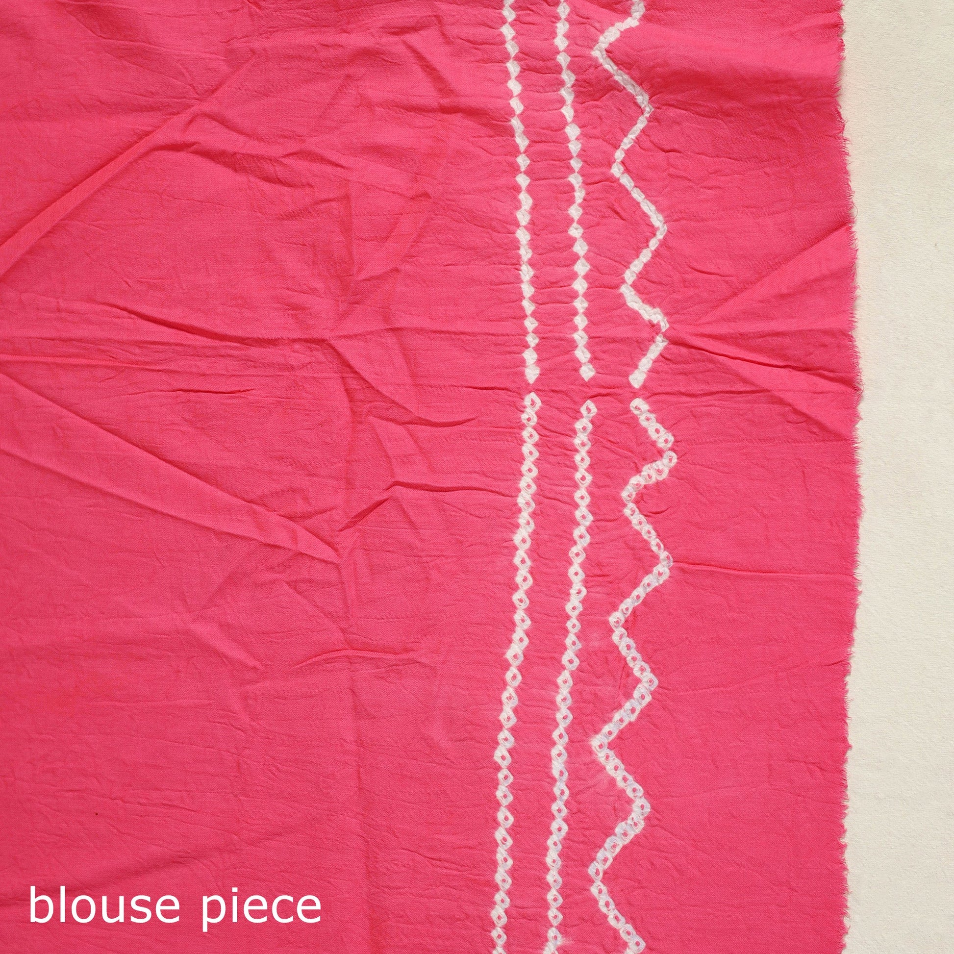 Brown - Kutch Bandhani Tie-Dye Cotton Saree with Blouse Piece