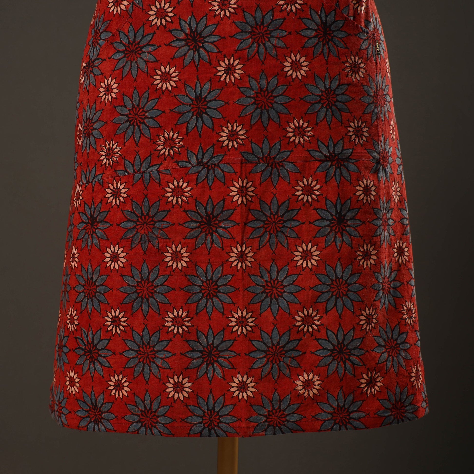 Ajrakh Block Printed Cotton Apron with Pocket 09
