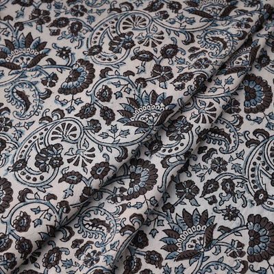 Brown - Natural Dyed Cotton Bagh Print Fabric 06