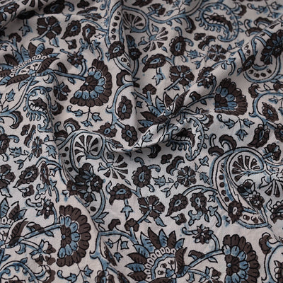 Brown - Natural Dyed Cotton Bagh Print Fabric 06