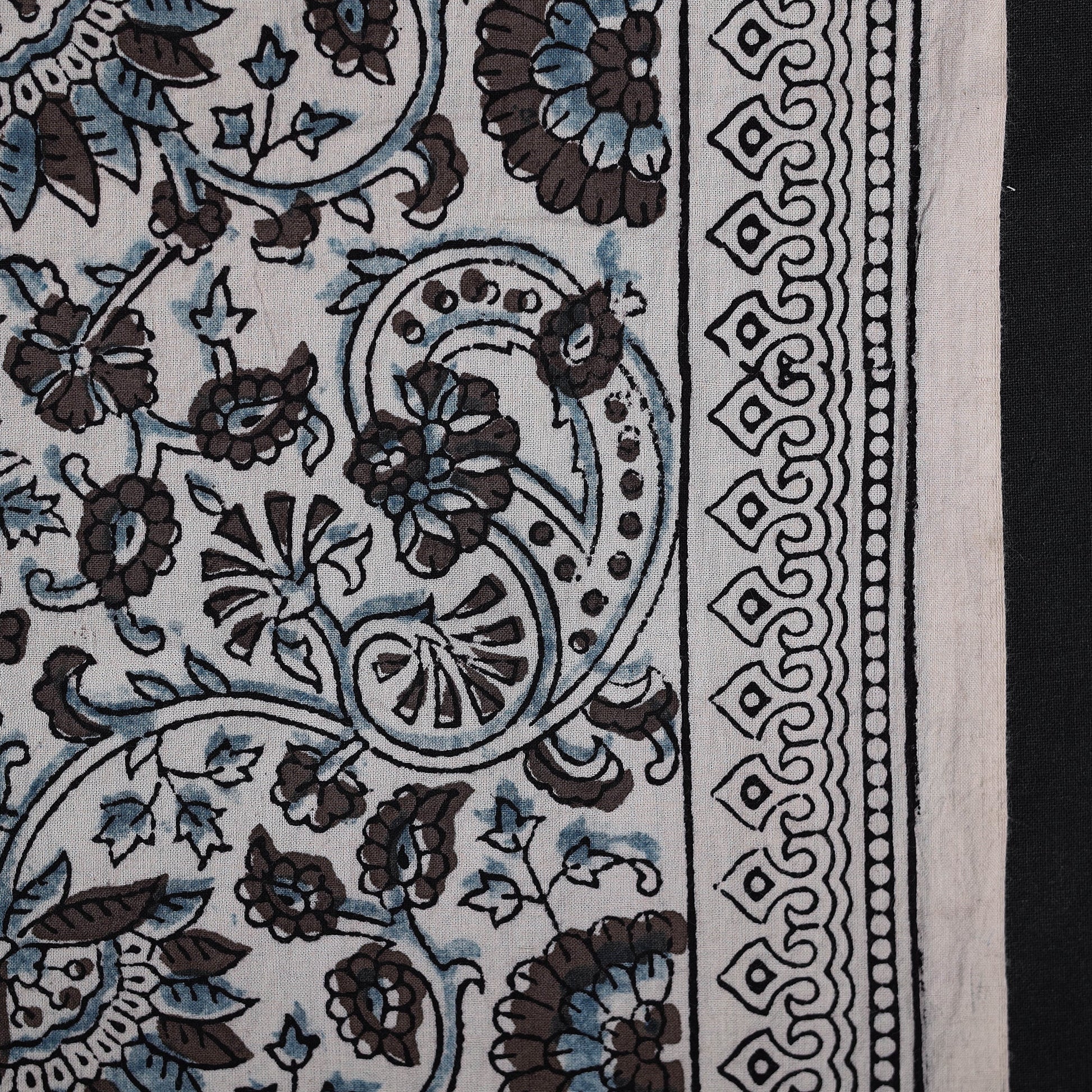 Brown - Natural Dyed Cotton Bagh Print Fabric 06