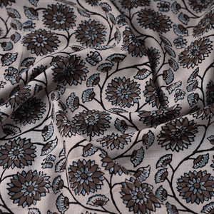 Brown - Natural Dyed Cotton Bagh Print Fabric 07