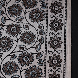 Brown - Natural Dyed Cotton Bagh Print Fabric 07