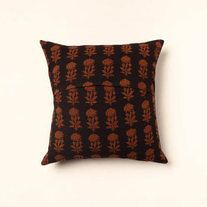 Brown - Bagh Block Printed Cotton Cushion Cover (16 x 16 in) 42