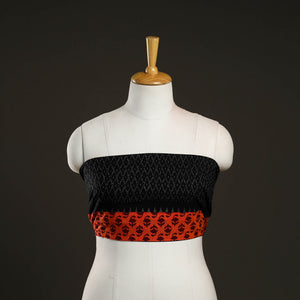 Black - Cotton Pochampally Ikat Blouse Piece 12